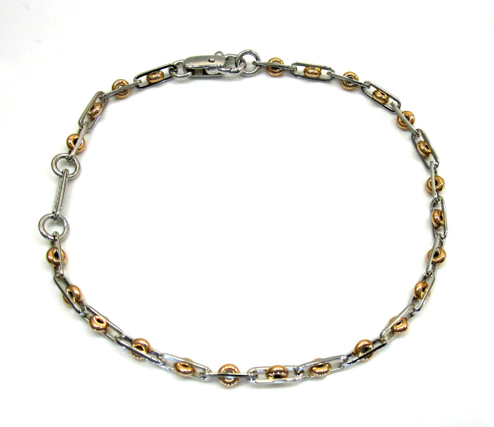 MENS BARAKA 18K WHITE  ROSE GOLD BRACELET