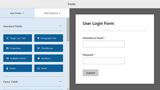 Login form template