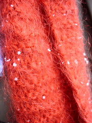 Michelle's scarf complete with real snowflakes