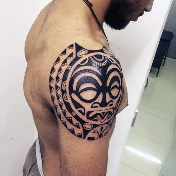 round shoulder tribal tattoos