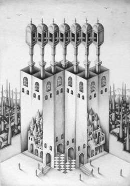 トリックアート な建物 建物イラスト 建築できない建築物の絵