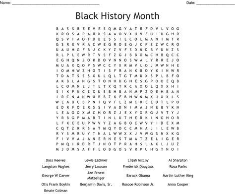  4 best images of black history month word search printables black 4
