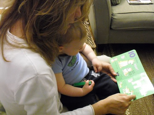Grandma reading Nathaniel's favorite book