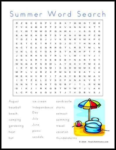 Print, save as a pdf or word doc. free summer word search summer themed word search printable