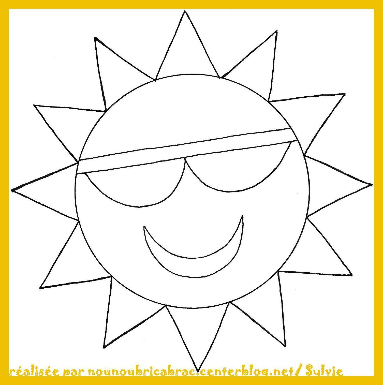 Monsieur Soleil a mis ses lunettes   colorier