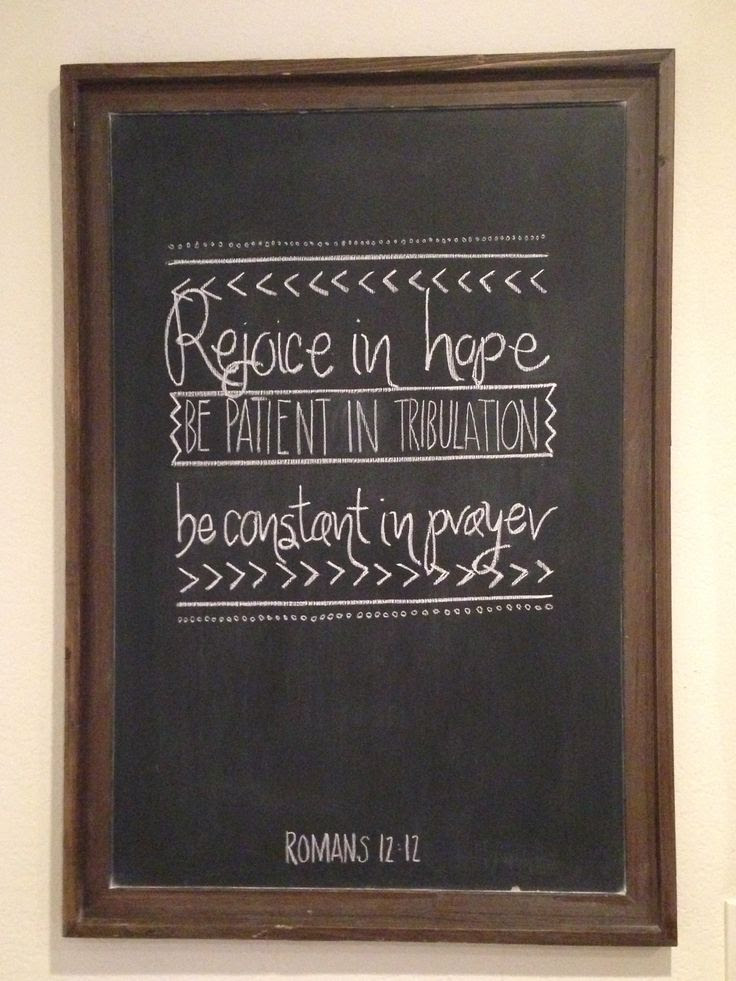 Romans 12:12 chalkboard art