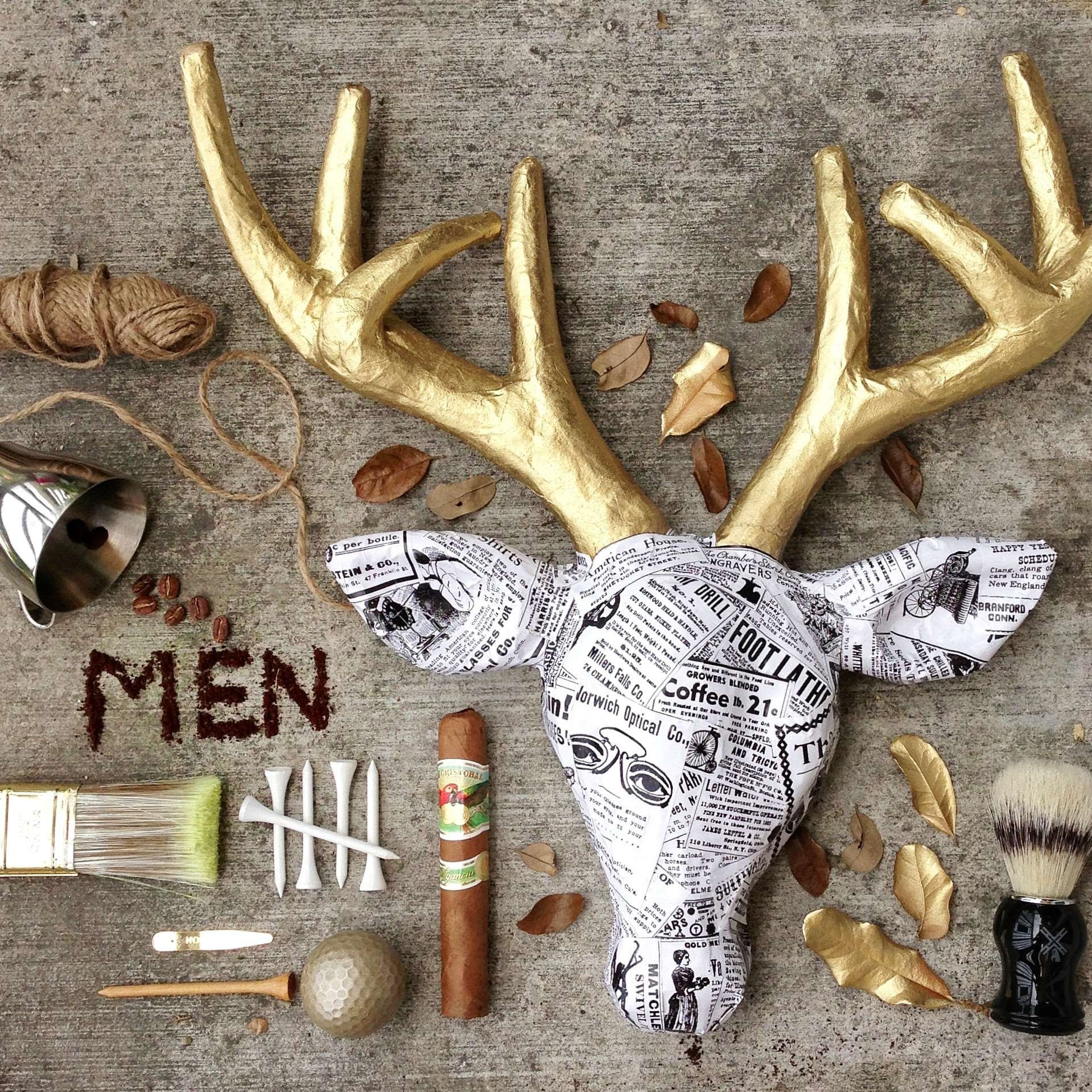 A cardboard deer transformation