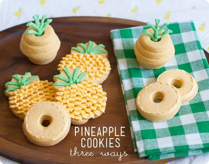 Pineapple Cookies, three ways : Color Challenge...yellow