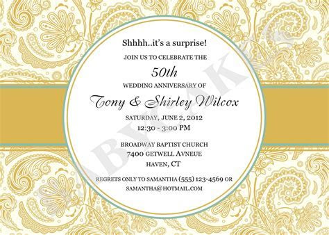 50th Anniversary Invitation Rehearsal Dinner   DIY print  