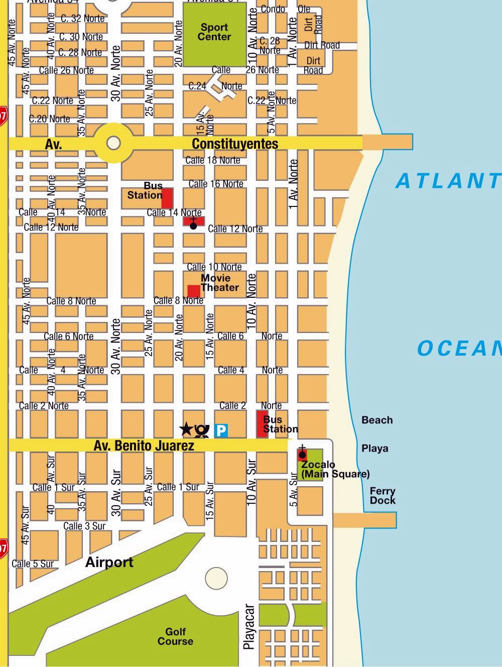 map of playa del carmen Large Playa Del Carmen Maps For Free Download And Print High Resolution And Detailed Maps map of playa del carmen