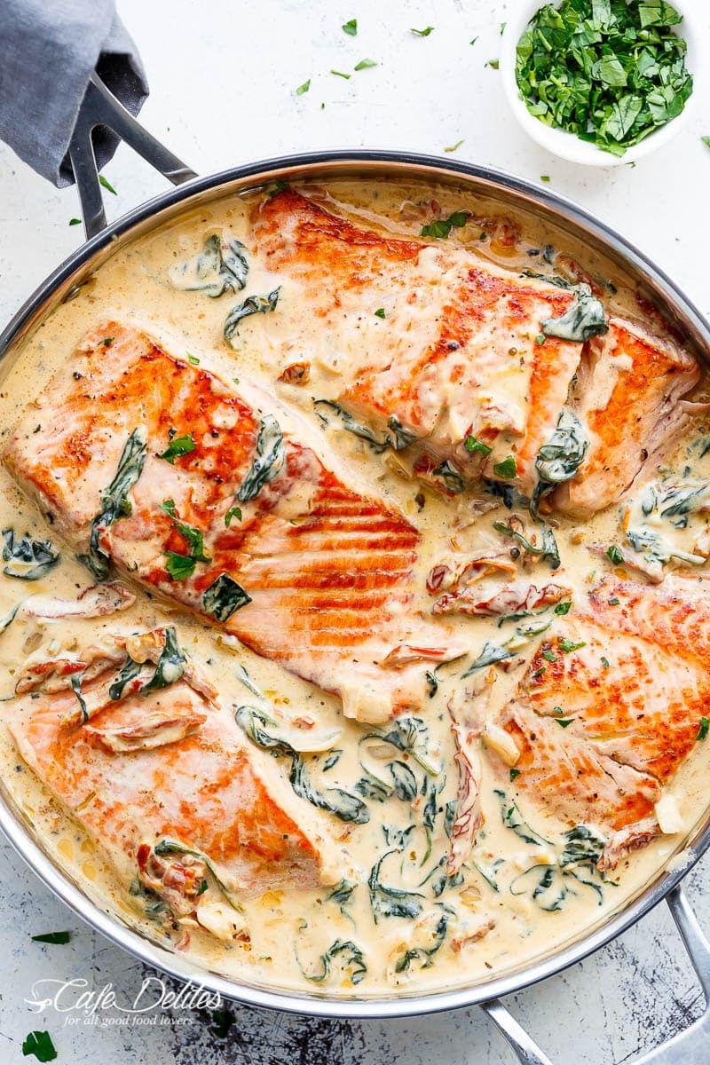Creamy Garlic Butter Tuscan Salmon