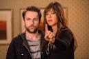 This photo released by Warner Bros. Pictures shows Charlie Day, left, as Dale Arbus, and Jennifer Aniston as Dr. Julia Harris, D.D.S. in New Line Cinema's comedy, "Horrible Bosses 2," a Warner Bros. Pictures release. The comedy releases in the U.S. Nov. 26, 2014. (AP Photo/Warner Bros. Pictures, John P. Johnson)