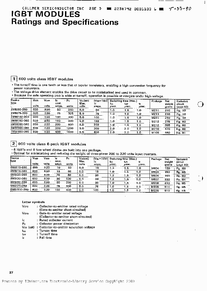 2mbi100 060 2636028 Pdf Datasheet Download Ic On Line