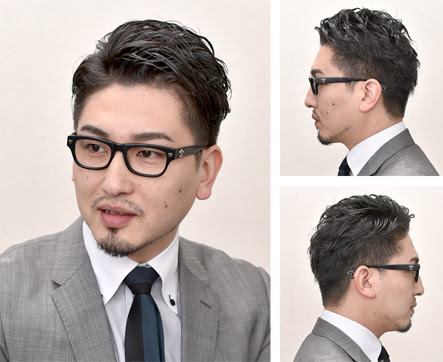 ヘアカット 七三分け大人ツーブロック 大人のビジネスマンのための 男性専用 美容室ブラックビズ