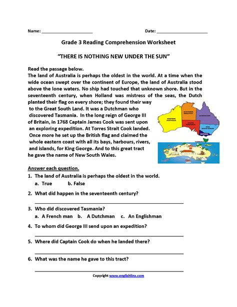  english comprehension for grade 4