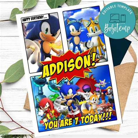  sonic the hedgehog birthday card for kids to print at home diy bobotemp