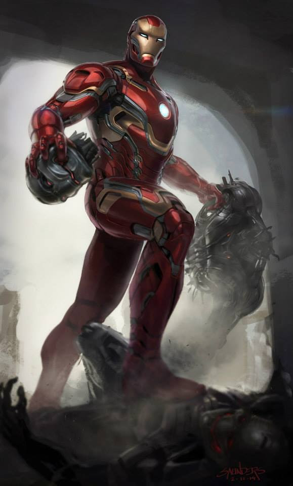 Unused Iron Man Mark 45 Armor Concept Art For Marvel's ...