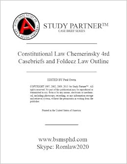 Case Briefs And Foldeez Law Outline Constitutional Law Chemerinsky 4th Edition Paul Owen