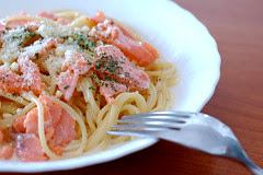 Smoked Salmon Pasta with cream sauce, Italian Food, Pasta, FX777, FX777222999, Creamy Sauce