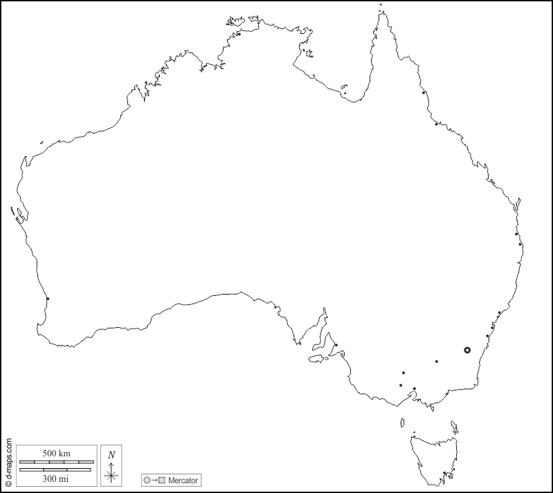 Australia Blank Map