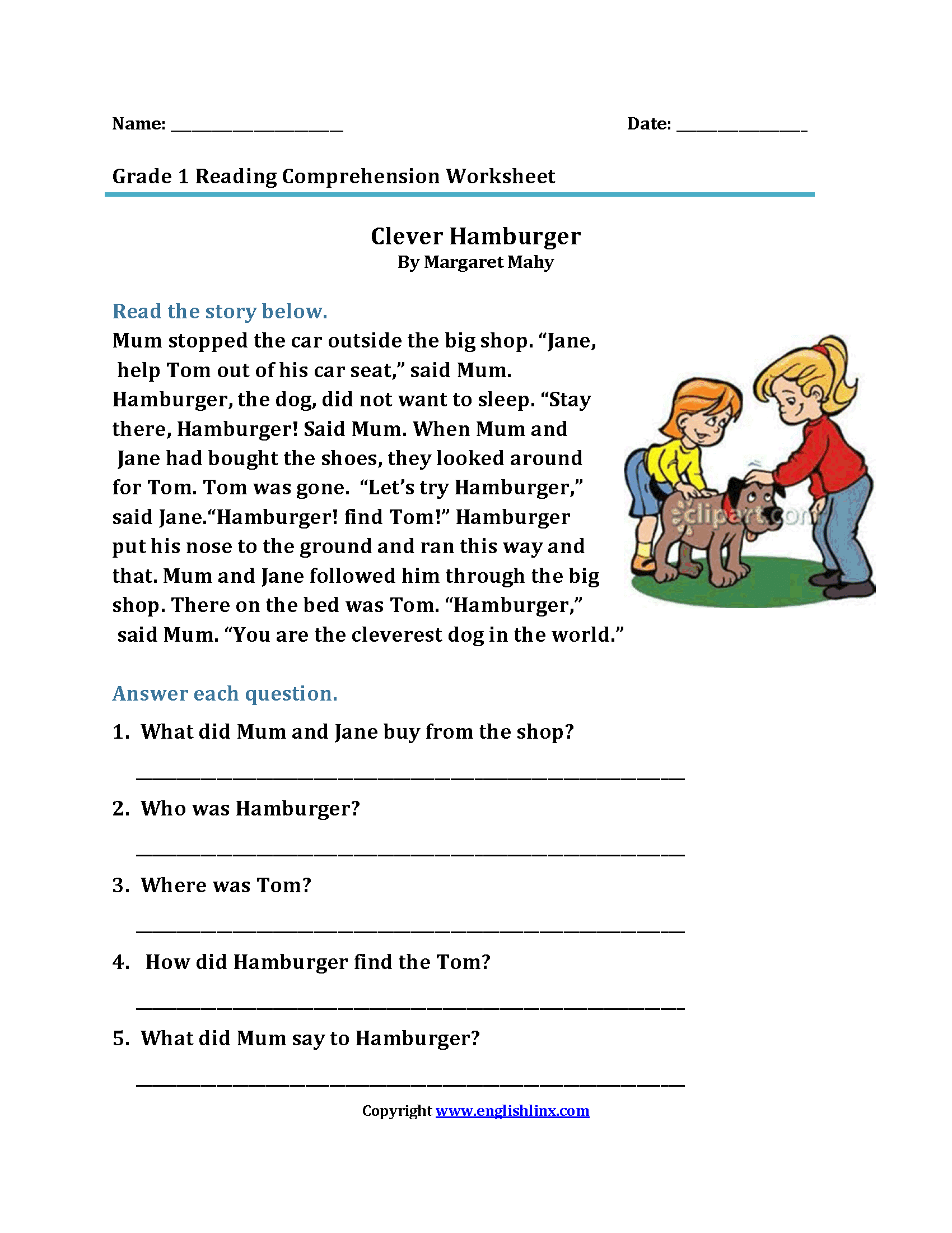reading worksheets first grade reading worksheets