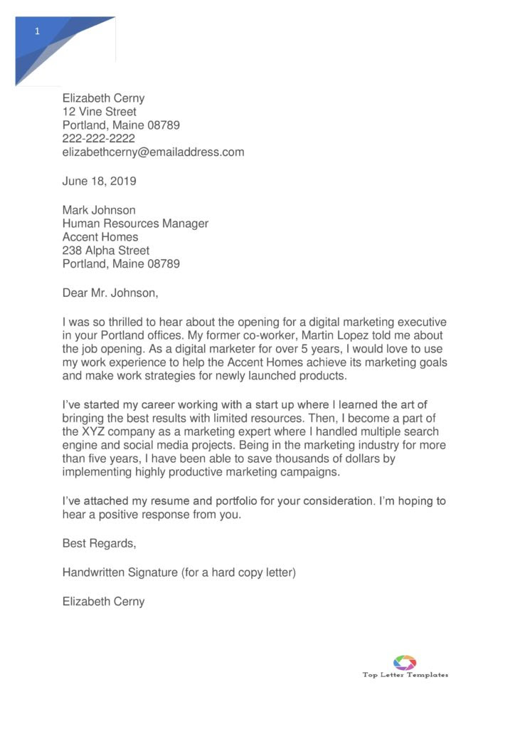 Examples of Application Letters for Employment - Top ...