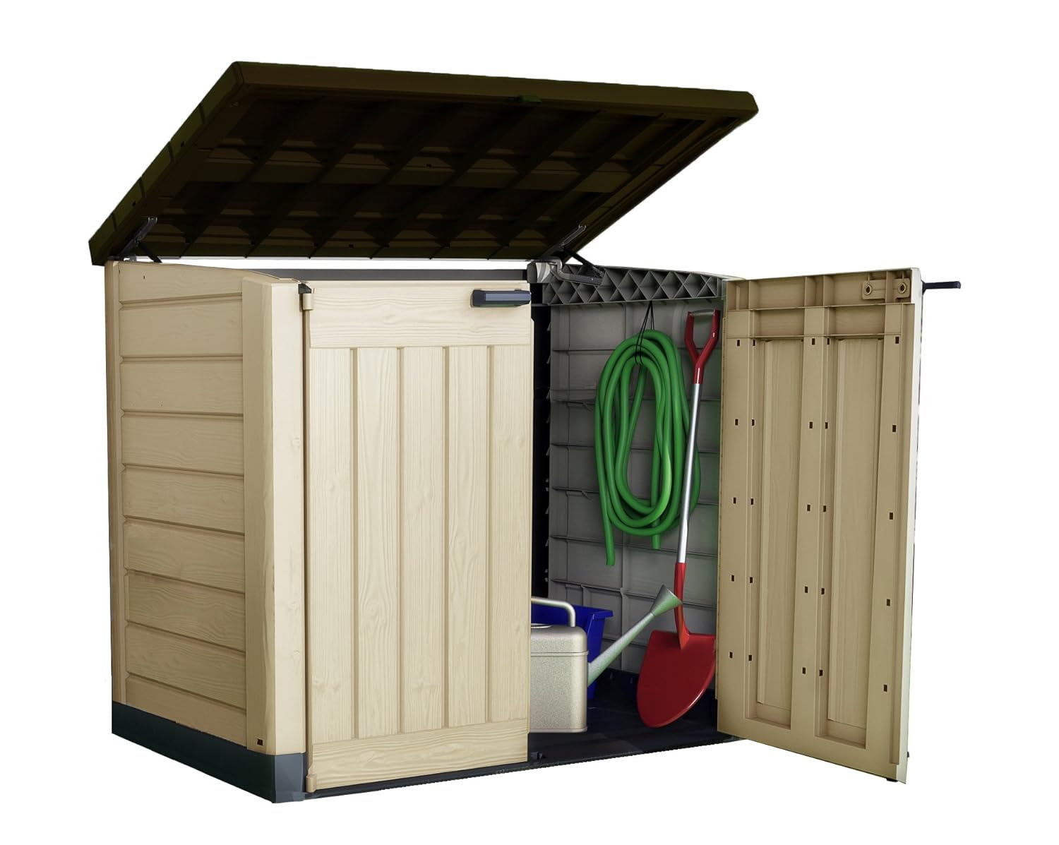 KETER STORE IT OUT MAX XL PLASTIC GARDEN SHED WHEELIE BIN 
