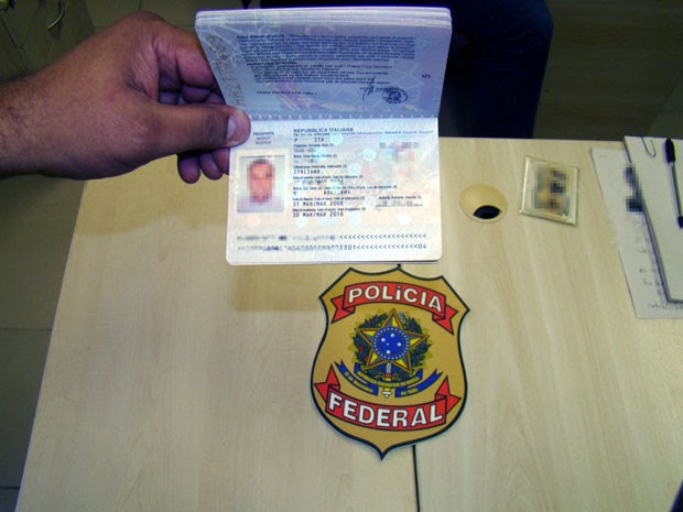 Passaporte do italiano foi apreendido pela Polícia Federal no RN (Foto: Divulgação/PF)