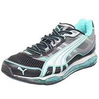 PUMA Women's Cell Velaos Running Shoe,Black/Ceramic Green/PUMA Silver,7.5 B(M) US