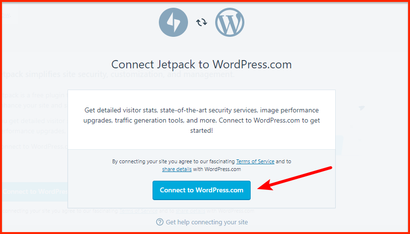 Connect Jetpack to WordPress.com