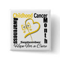 Childhood Cancer Awareness Month Butterfly Heart button