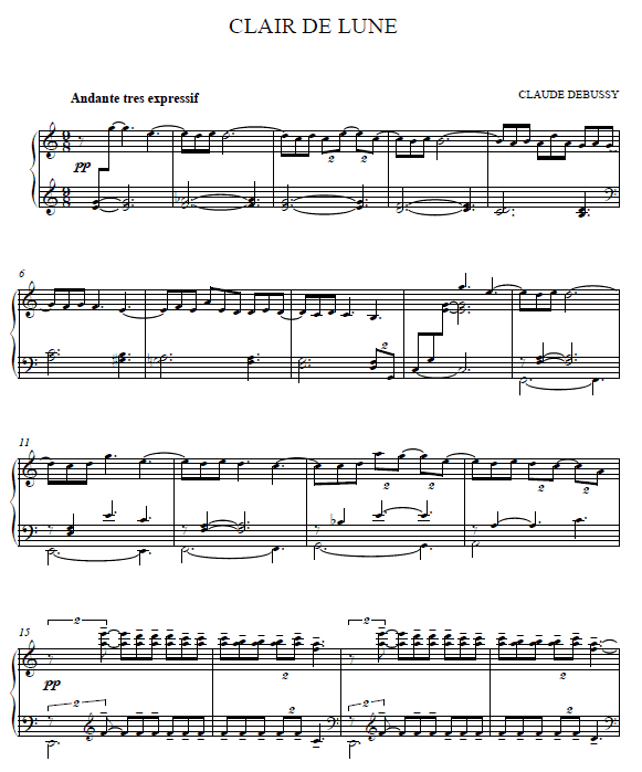 Clair De Lune Sheet Music