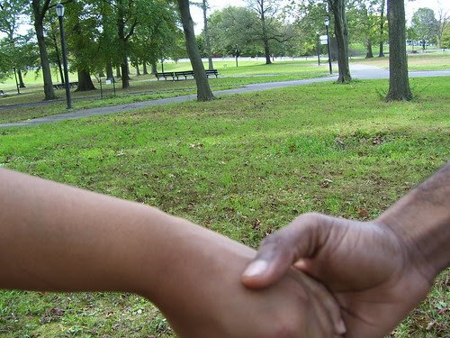 Raven holds my hand