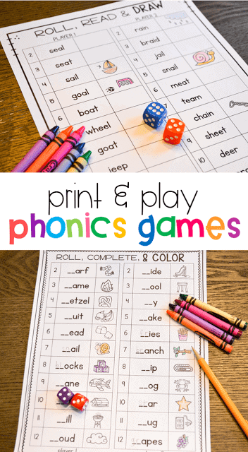Phonics Games for First Grade - Susan Jones Teaching