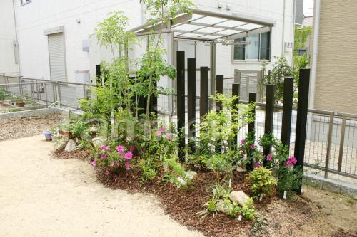 施工例洋風坪庭 角柱デザイン 現場番号