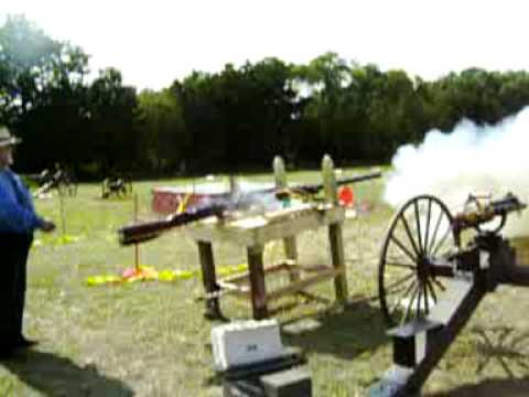 animals with guns shooting. Punt gun firing
