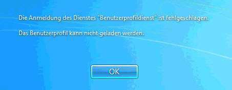 Benutzerprofil kann nicht geladen werden windows 10 update