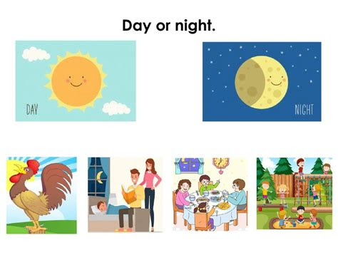 Contrasting student and scientific views; day or night interactive worksheet