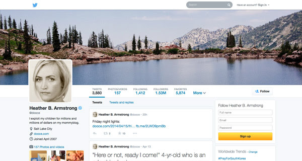 @dooce new Twitter profile