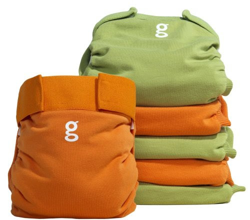 Gnappies Little Gpants Everyday Orange and Green Small Reuseable Nappies - 6-Pack