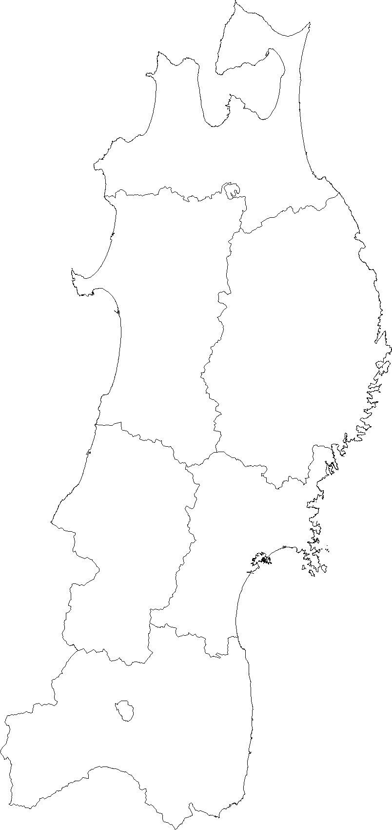 東北地方 地図 白地図 データ 無料ダウンロード