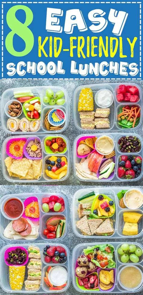 healthy easy school lunches kid friendly lunch ideas
