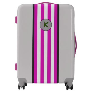 Monogram on Simple Pink Stripes on any Color