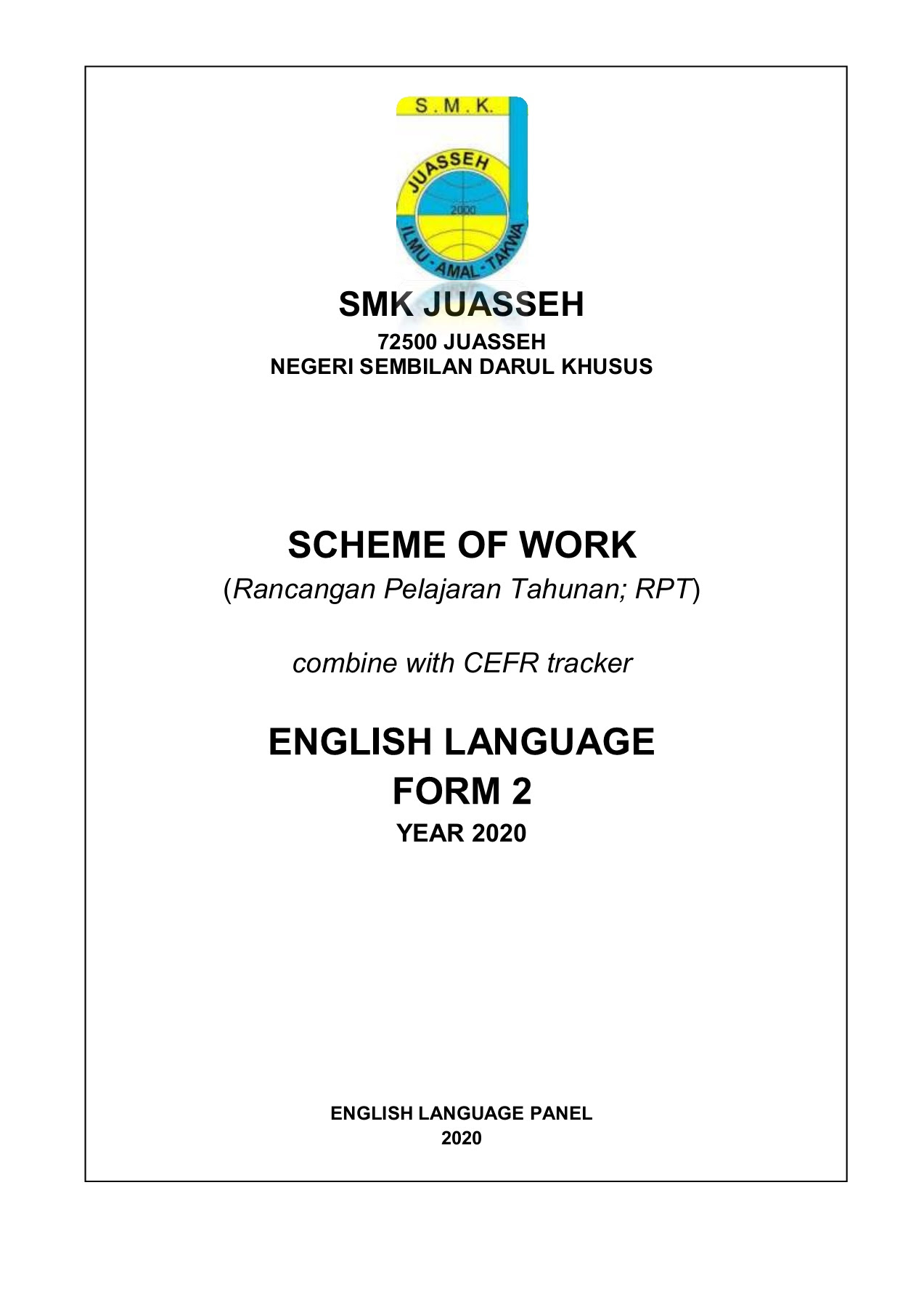 Rpt Bahasa Inggeris Tingkatan 2