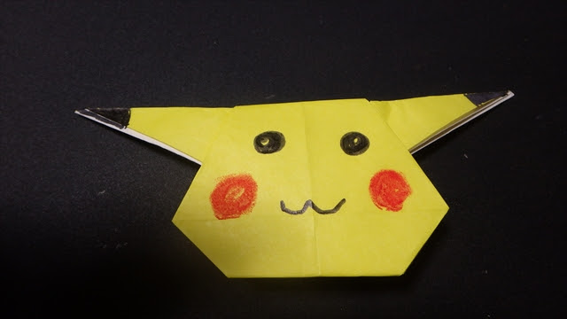 折り紙でピカチュウの簡単な作り方 たった5分で作れます