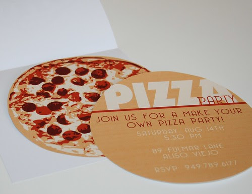 pizza party invitation. pizza box party invitation