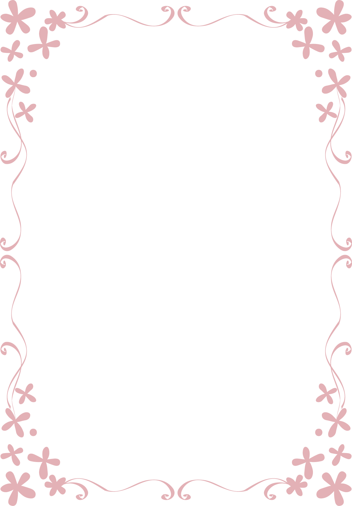 枠 飾り枠 飾り罫 飾り線 おしゃれな小花のデザイン 無料イラスト素材