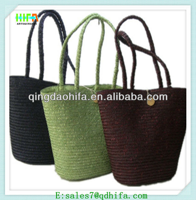 2013 Wholesale Straw Bag Cheap Wheat Straw Beach Bag Summer