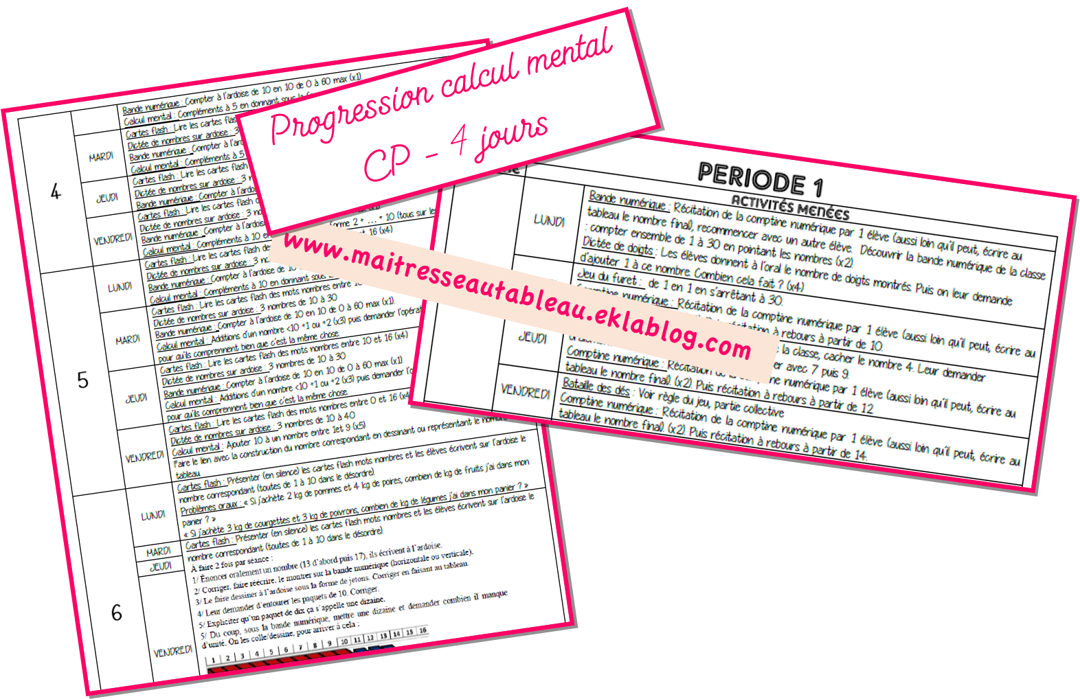 Progression Calcul Mental Cp Maitresse Au Tableau