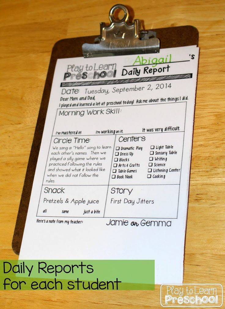 Preschool Daily Activity Report - C # ile Web' e Hükmedin!